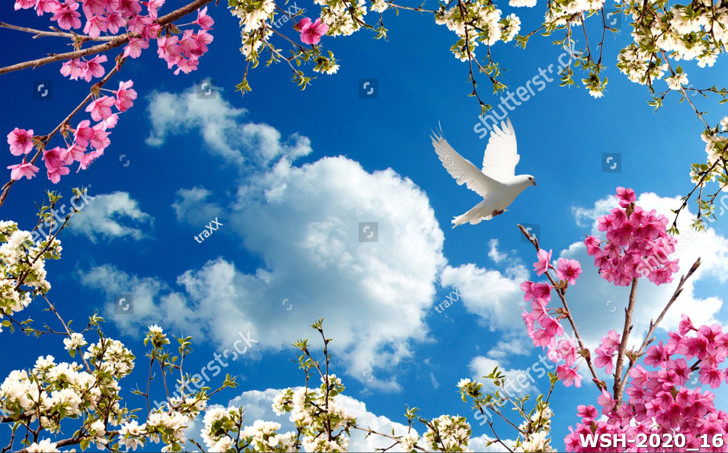 Dán trần hình hoa lá WSH-2020_16